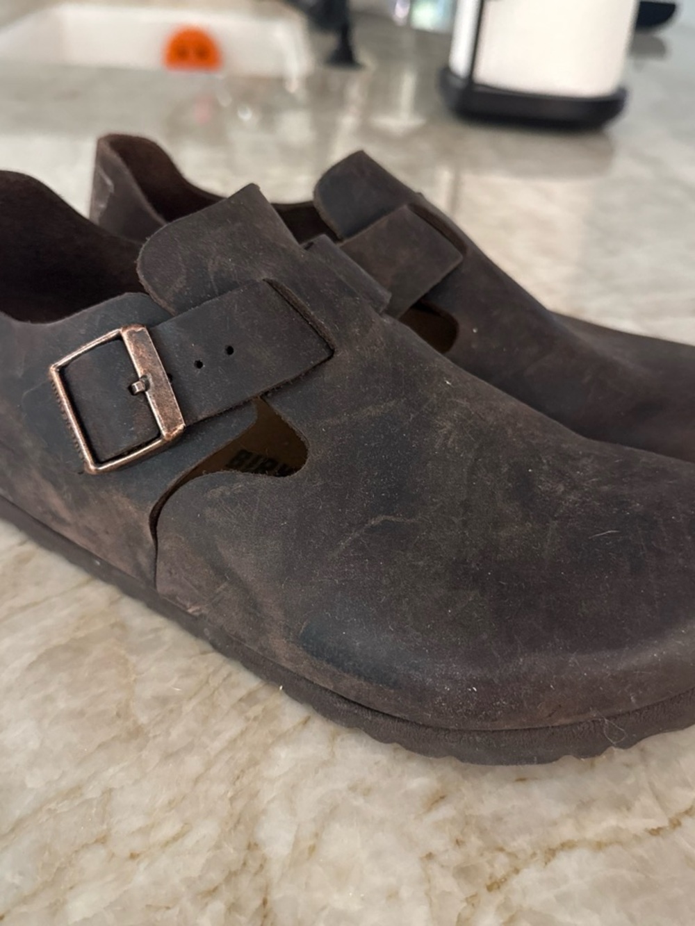 Women’s Casual Buckle Slip-On Shoe in Dark Brown
